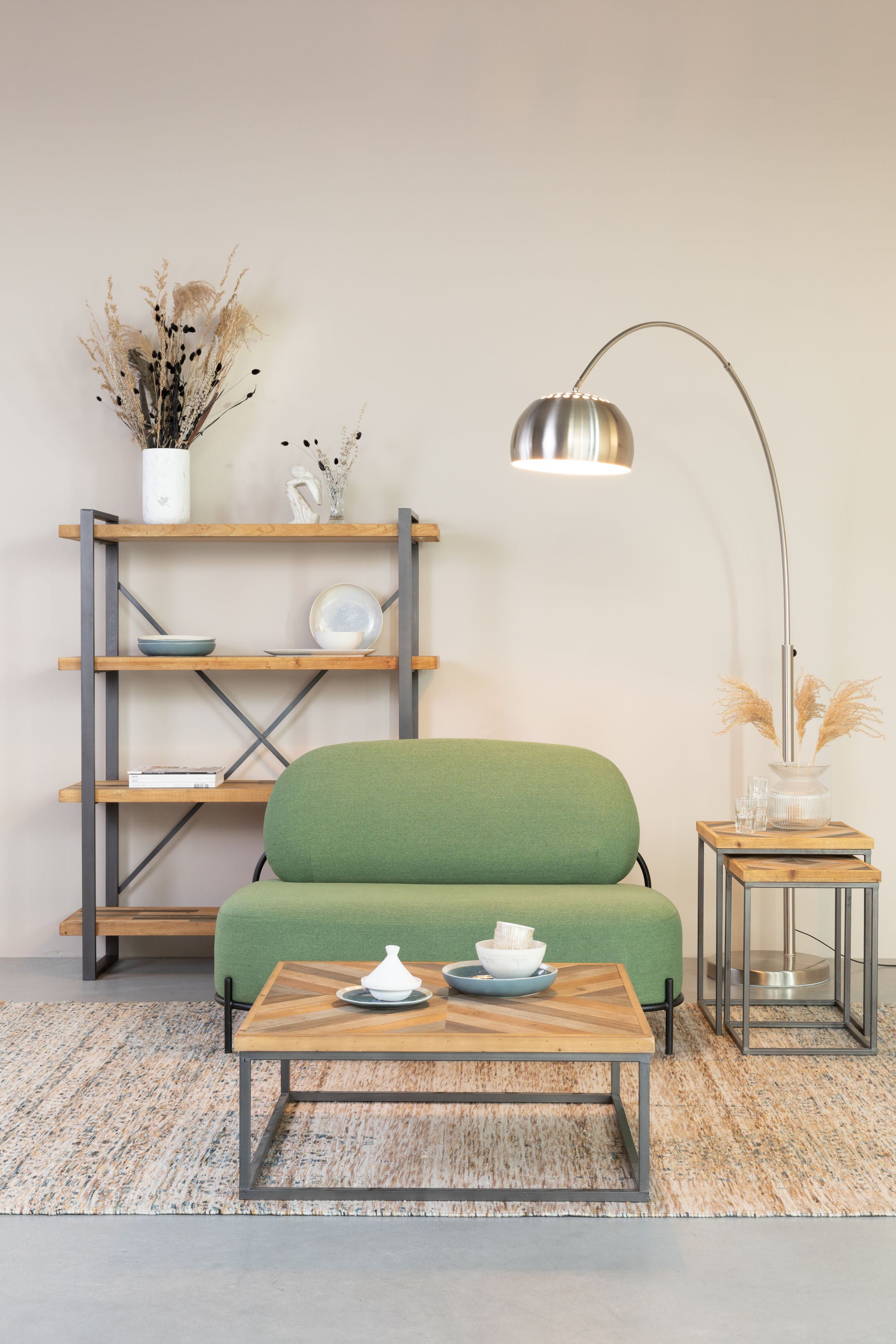 Metal Bow Chrome Floor Lamp